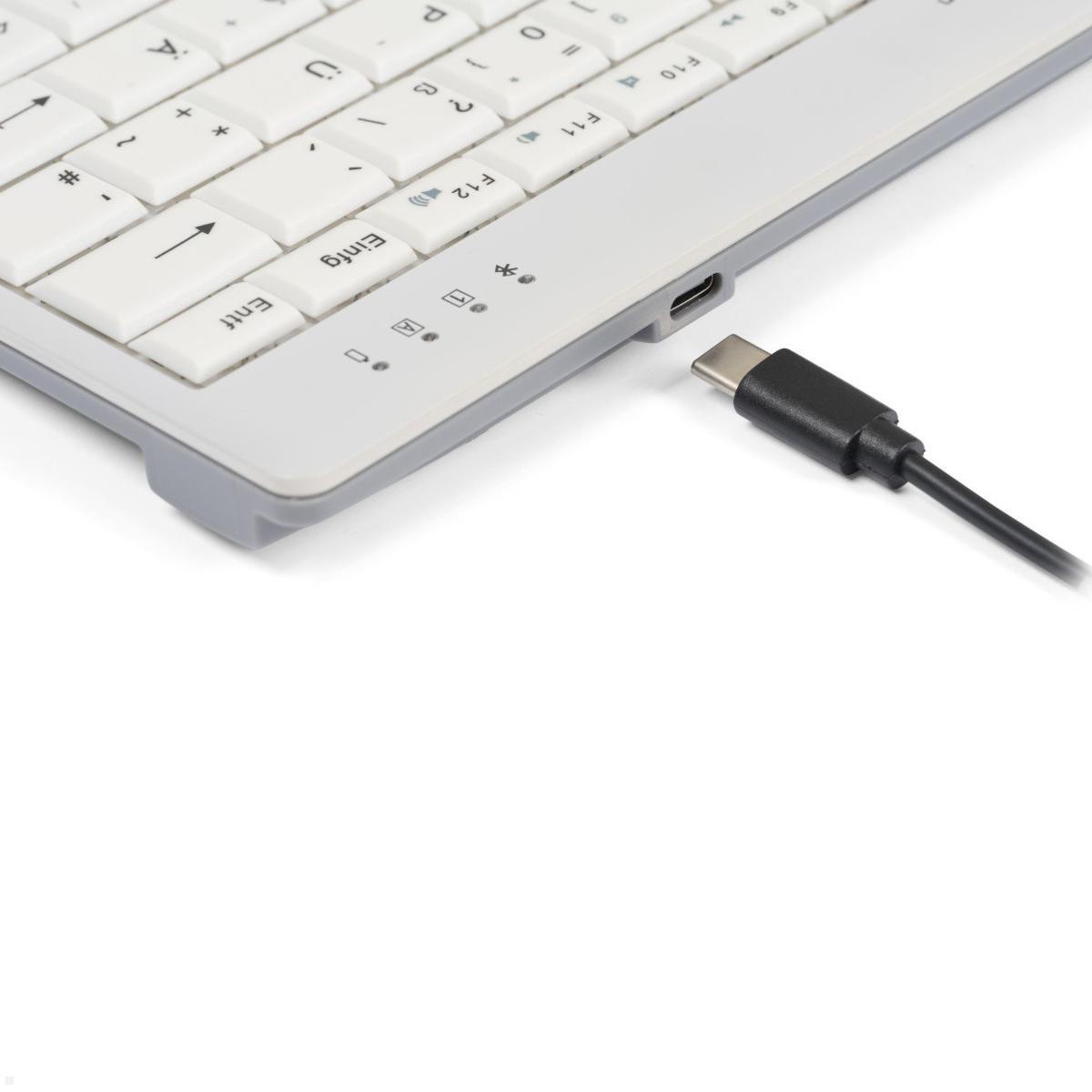 BakkerElkhuizen kabellose Tastatur UltraBoard 950 V2, Detailansicht Kabelanschluss