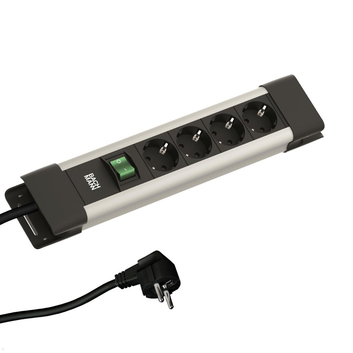 Bachmann CONNECTUS 4x Steckdose, 1x Schalter, 2m Zuleitung (BM005906)