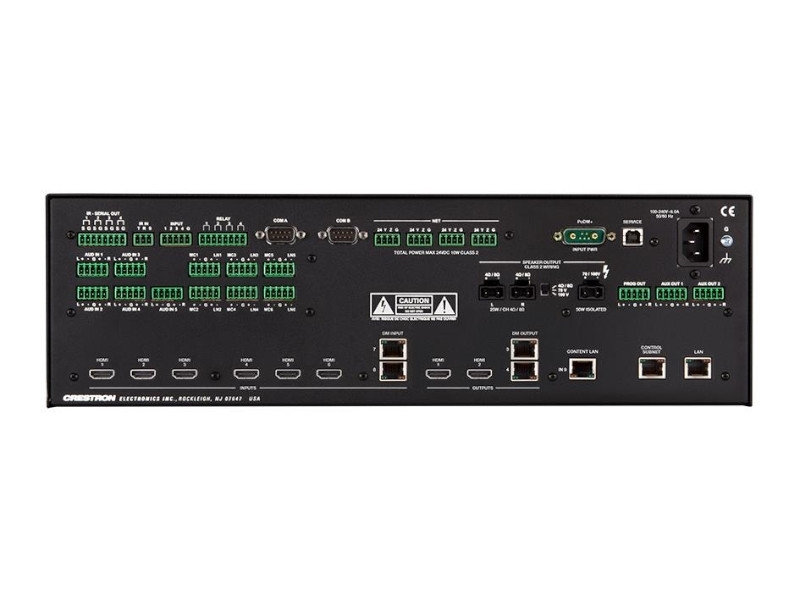 Crestron 4K-DigitalMedia Präsentationssystem 350-C Serie-3 mit Streaming Rückseite