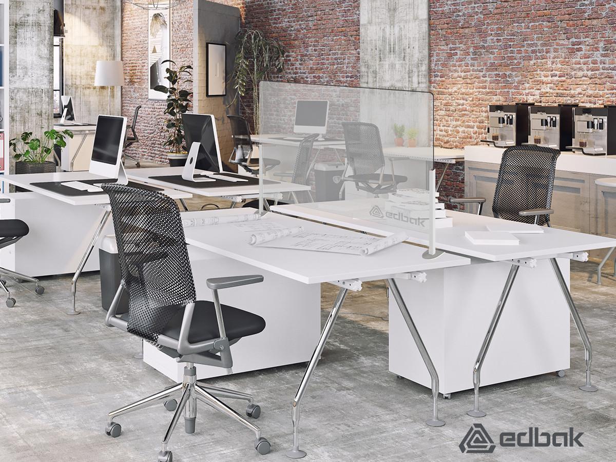 Edbak ProScreen Acrylglas Kassenbereich Schutzscheibe L, Tischklemme Anwendung Office