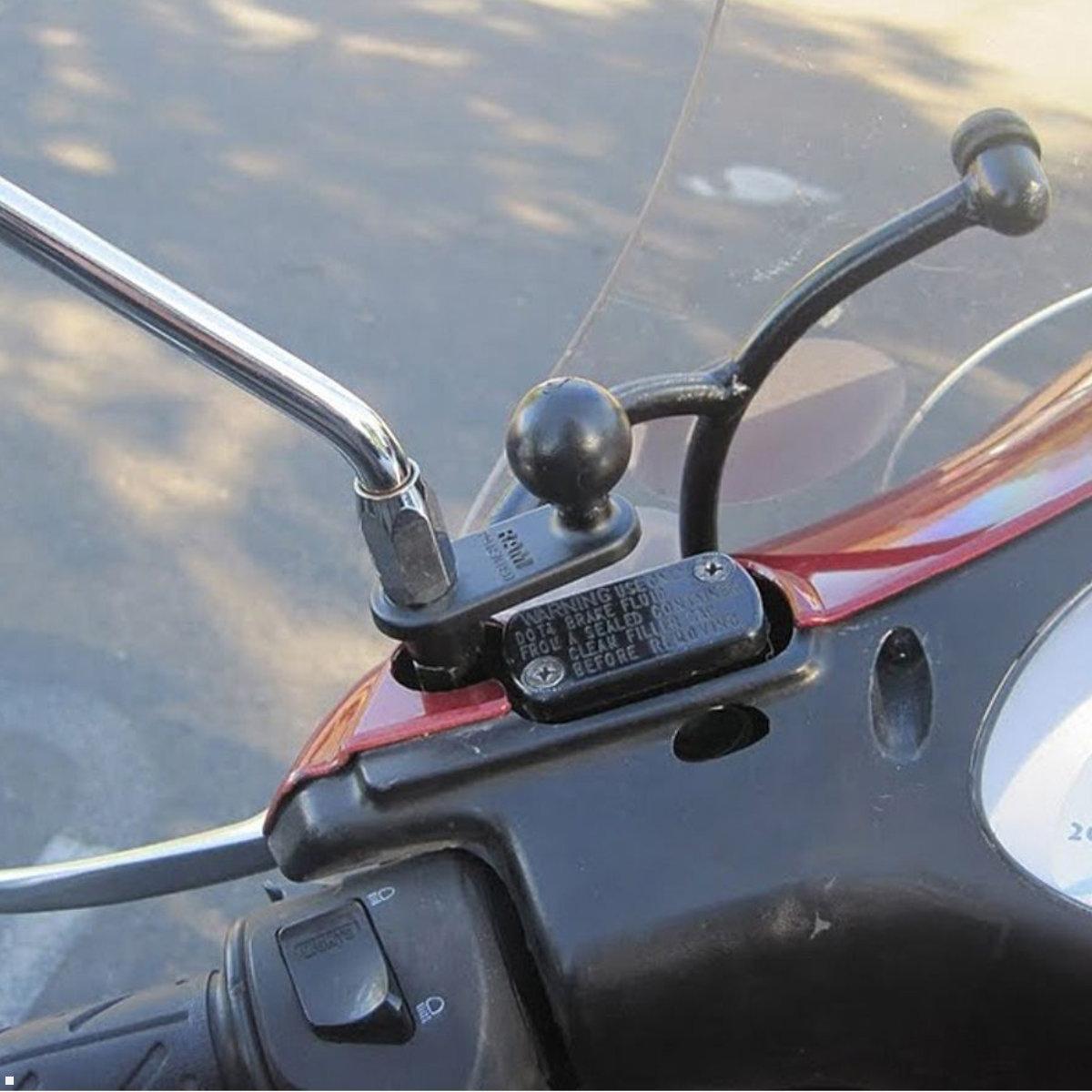 RAM Mounts Motorrad Befestigung 11 mm Bohrung mit B-Kugel (RAM-B-252U), schwarz, Spiegelstange RAM Mounts Motorrad Befestigung 11 mm Bohrung mit B-Kugel (RAM-B-252U), schwarz, Spiegelstange