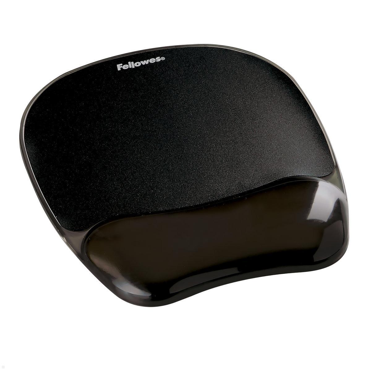 Fellowes Mauspad Crystals Gel mit Handgelenkauflage, schwarz (9112101)