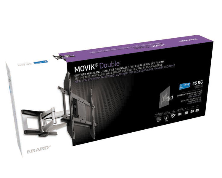 Erard Movik 600TW Double V2 Wandhalterung mit Schwenkarm, 30-65"