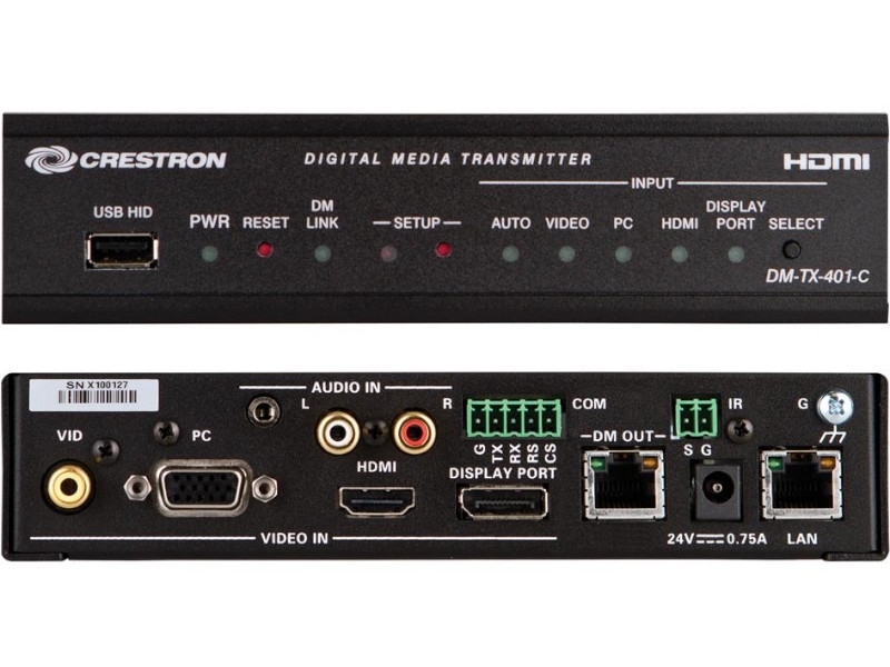 Crestron DigitalMedia 8G+ Sender CAT 401-C Anschlüsse