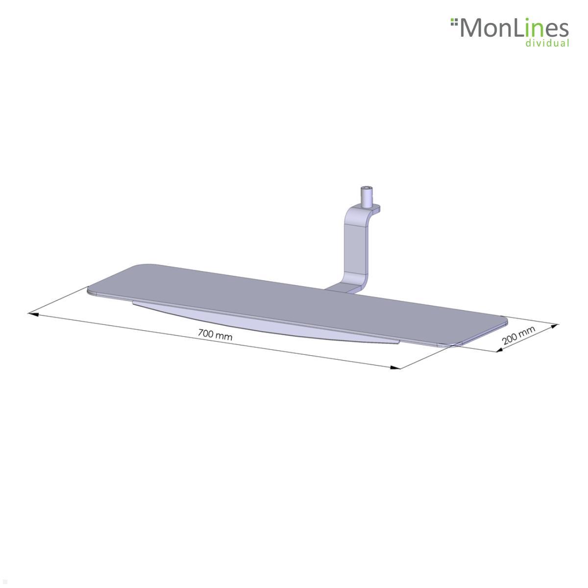 MonLines MTB003G Tastaturablage für TFT Monitorhalter 700mm, grau technische Zeichnung MonLines MTB003G Tastaturablage für TFT Monitorhalter 700mm, grau technische Zeichnung