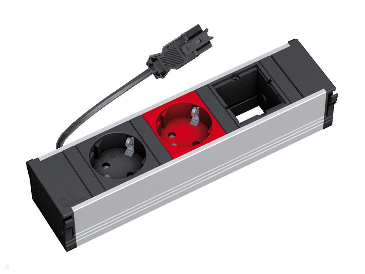 Bachmann CONI Modulträger, 2x Steckdose (rot/schwarz), 1 CM (912.023) Bachmann CONI Modulträger, 2x Steckdose (rot/schwarz), 1 CM (912.023)