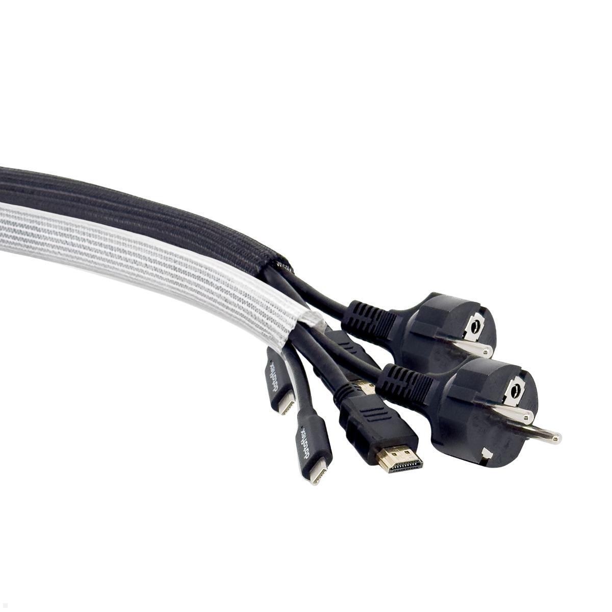 Dataflex Addit Kabelschlauch 20 mm, 25m, Kabelgeflecht PET