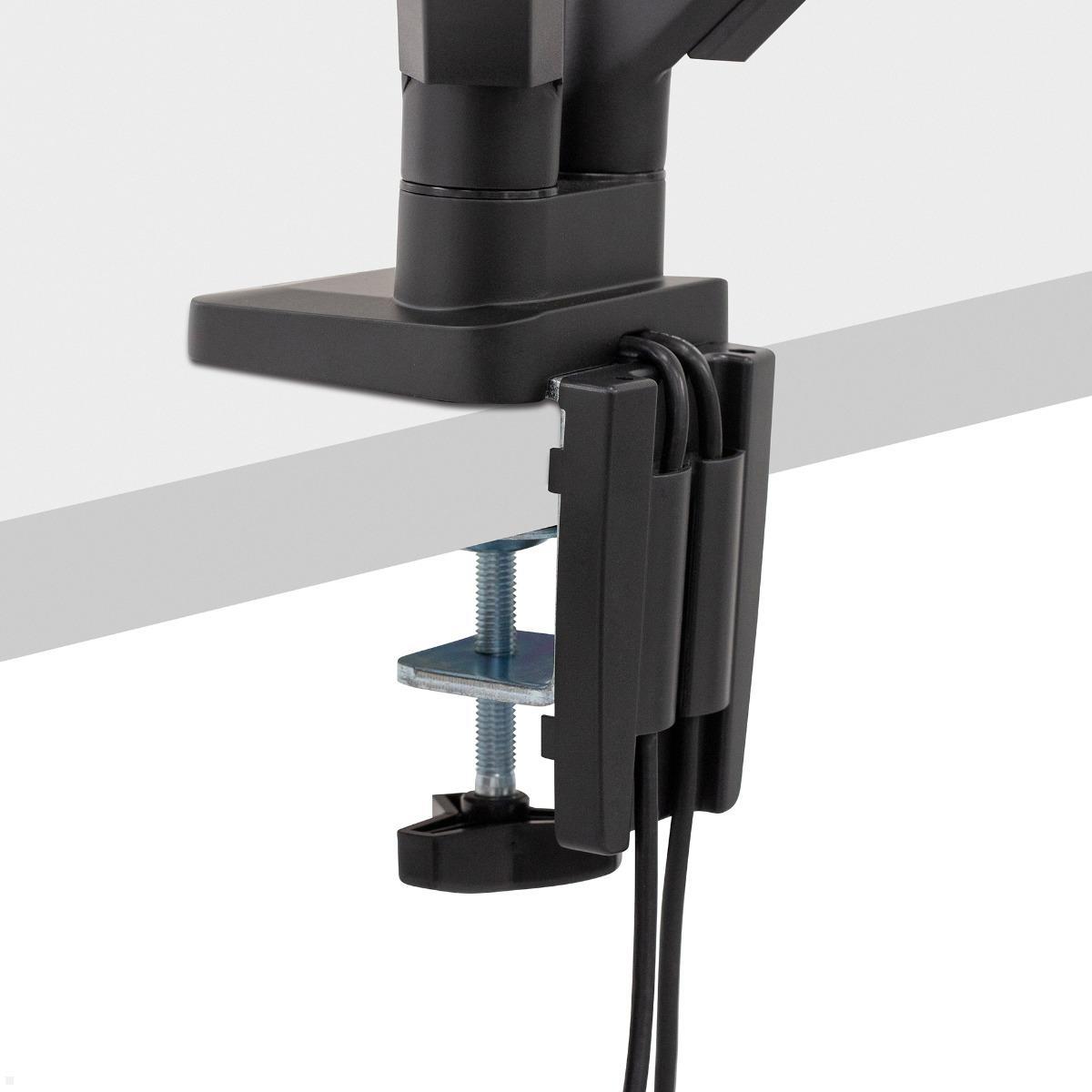 Fellowes Monitorarm Platinum für 2 Monitore nebeneinander, Detailansicht Tischbefestigung