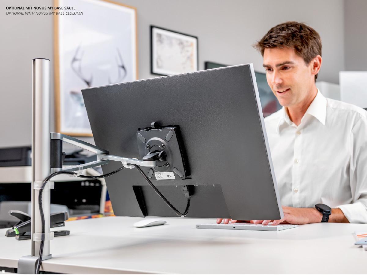 Novus MY arm 2.0 Monitorhalter mit Schwenkarm (911+2019+000) Anwendungsbeispiel mit MY base Säule Novus MY arm 2.0 Monitorhalter mit Schwenkarm (911+2019+000) Anwendungsbeispiel mit MY base Säule