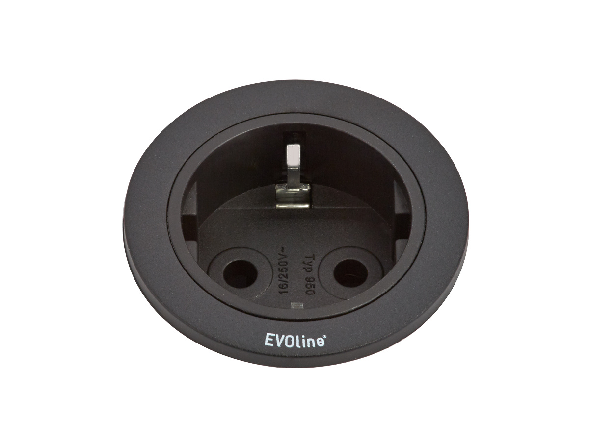 EVOline One Einbausteckdose Zierring schwarz EVOline One Einbausteckdose Zierring schwarz