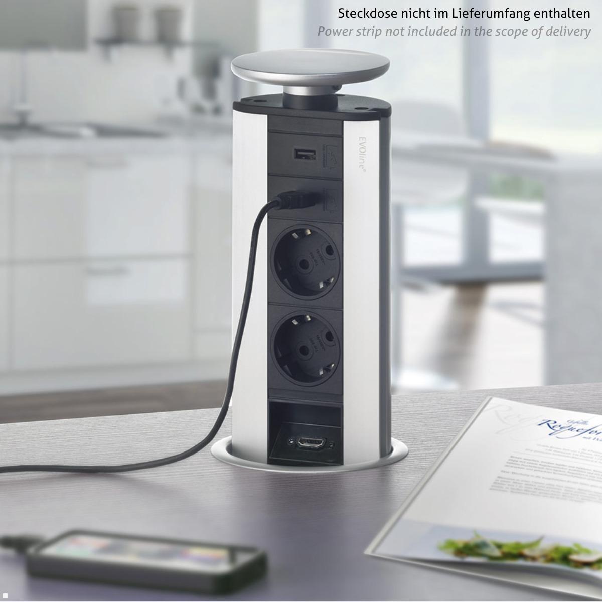 EVOline Port Zubehör Wippdeckel für Steckdose - versenkbare Küchensteckdose EVOline Port Zubehör Wippdeckel für Steckdose - versenkbare Küchensteckdose