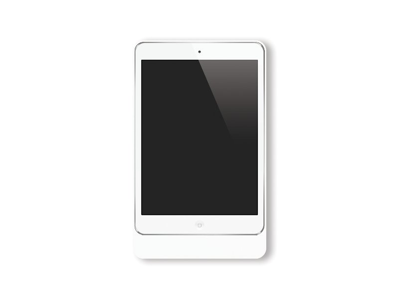 Basalte Eve diebstahlsicherer Wandhalter für iPad Mini 4, rund weiß front Basalte Eve diebstahlsicherer Wandhalter für iPad Mini 4, rund weiß front