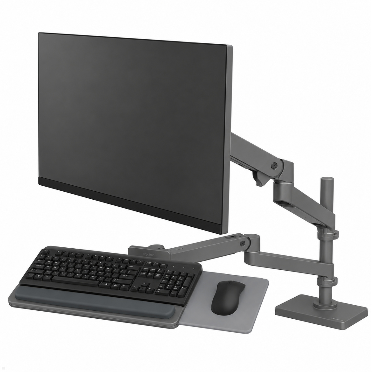 Ergotron LX Pro Monitor Tischhalterung mit Tastaturhalter (45-733-293), grau