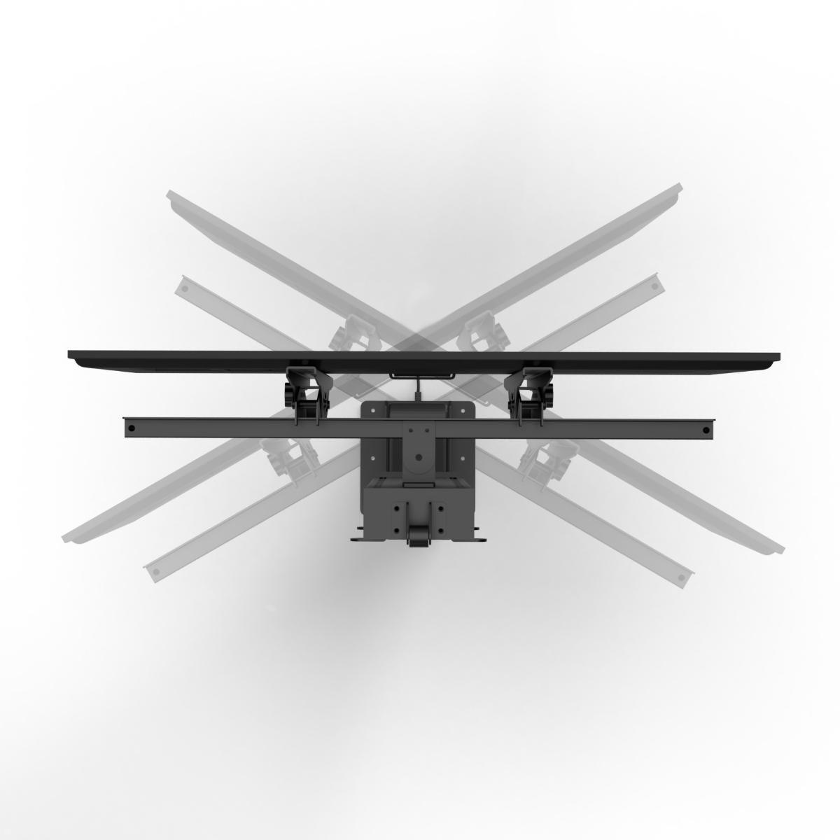 MonLines MLS039B Einbau TV Lift bis 60 kg, 620-1270 mm Hub, schwarz, schwenkbar