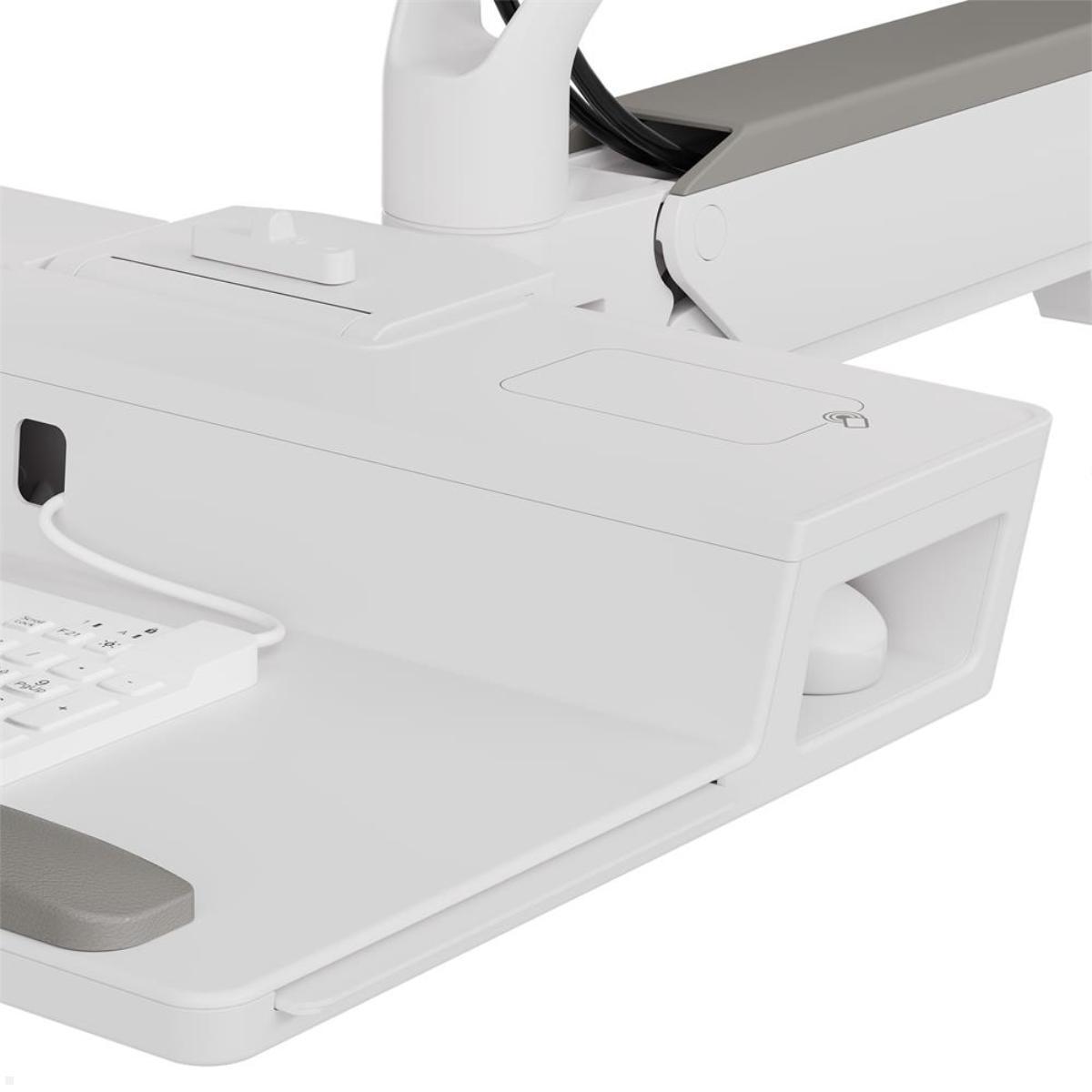 Ergotron CareFit Combo höhenverstellbarer Wandarbeitsplatz mit Tastaturablage, weiß (45-720-251), kompakte Tastaturablage