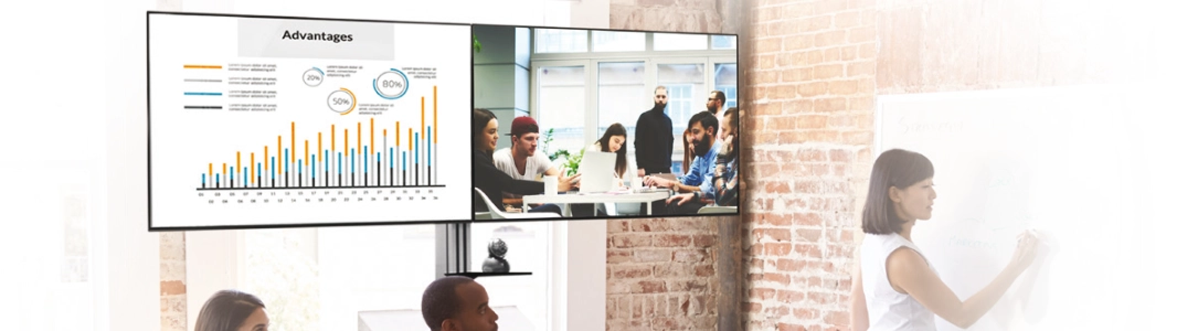 Dual-Bodenständer für zwei 37-49 Zoll Monitore, 2-fach Halterung