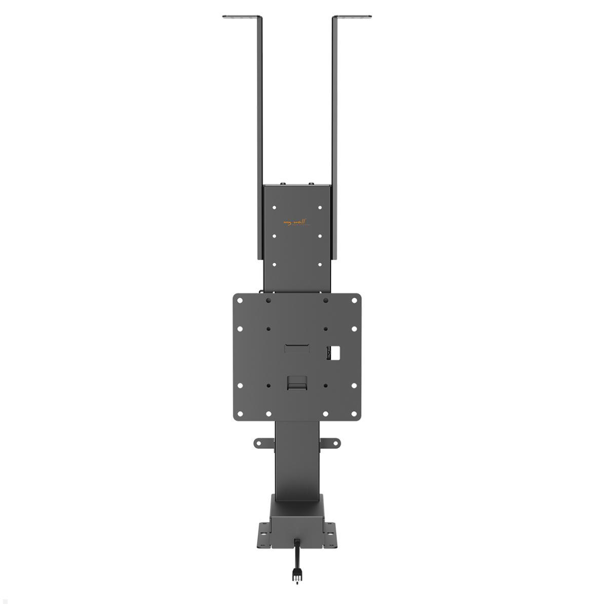 MonLines MLS035B Einbau TV Lift 17-32 Zoll, 480 mm Hub, schwarz, Rückansicht