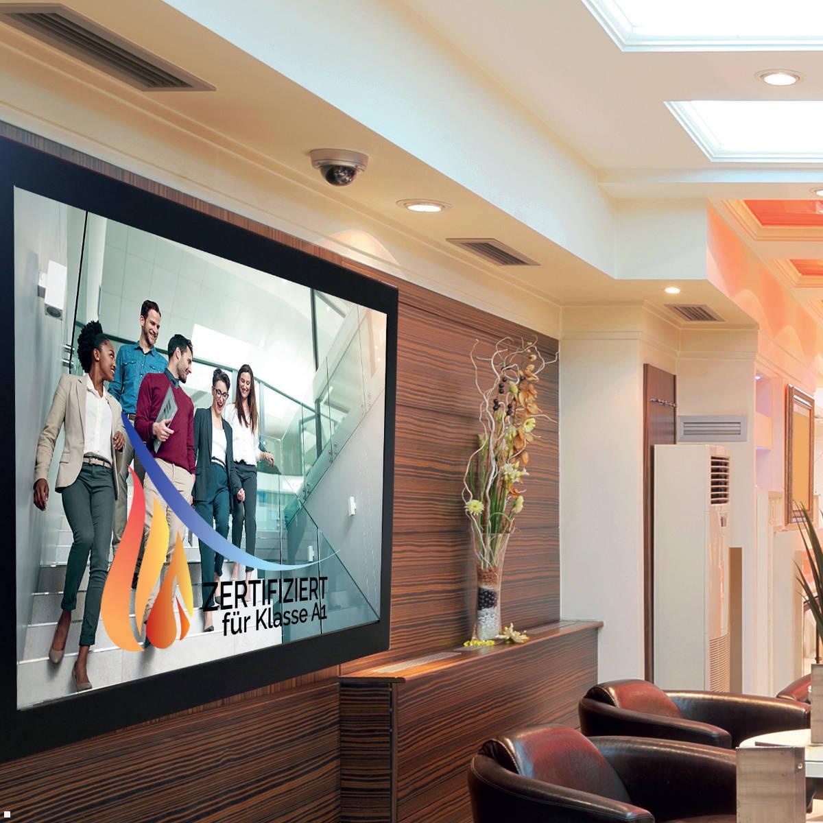 Distec BLO-Line A1 Brandschutz Monitor 42 Zoll IoT Blende quer (DS-92-075Q) Anwendung Hotel Lobby