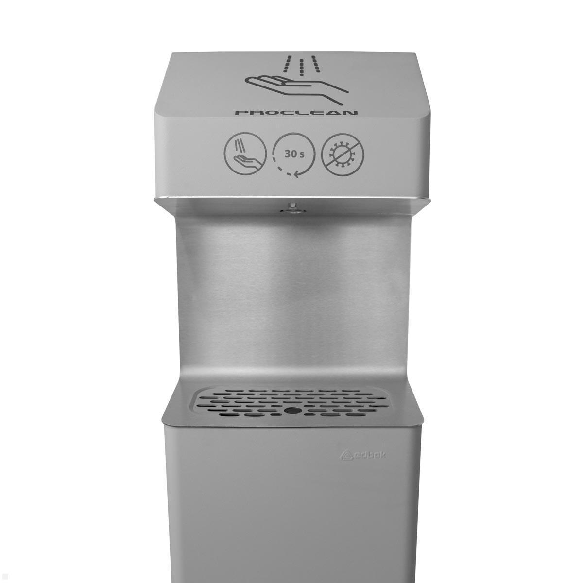 Edbak ProClean 1 Desinfektionsspender mit Sensor Ständer, grau, Frontansicht
