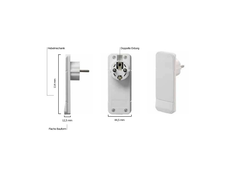 Bachmann SMART PLUG Flachstecker mit 3-fach Steckdosenleiste (933.015) weiß Maße Bachmann SMART PLUG Flachstecker mit 3-fach Steckdosenleiste (933.015) weiß Maße