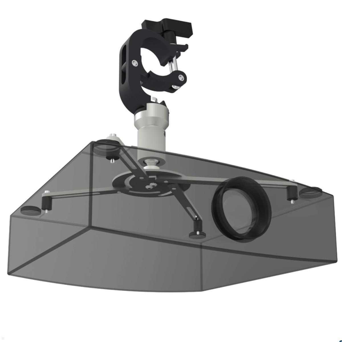 SmartMetals Beamerhalterung mit Klemme für Rohrbefestigung / Traverse, 130mm mit Beamer SmartMetals Beamerhalterung mit Klemme für Rohrbefestigung / Traverse, 130mm mit Beamer