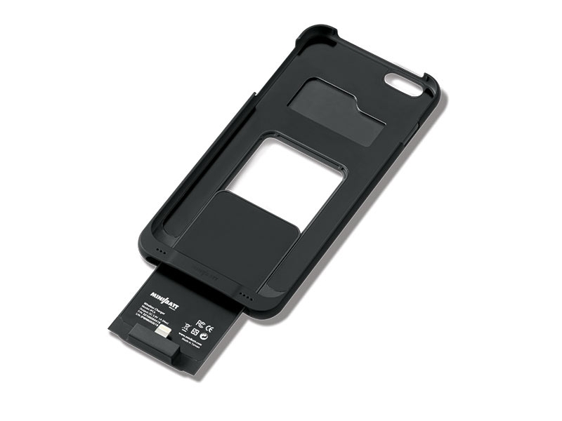 miniBatt MP-IP7+ Schutzhülle mit Qi-Ladefunktion für iPhone 7 Plus mit Kartenfach