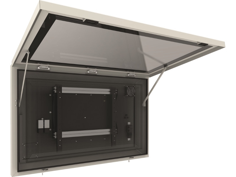 SmartMetals Outdoor Gehäuse Wandhalter für Display 65 Zoll Querformat Servicezugang