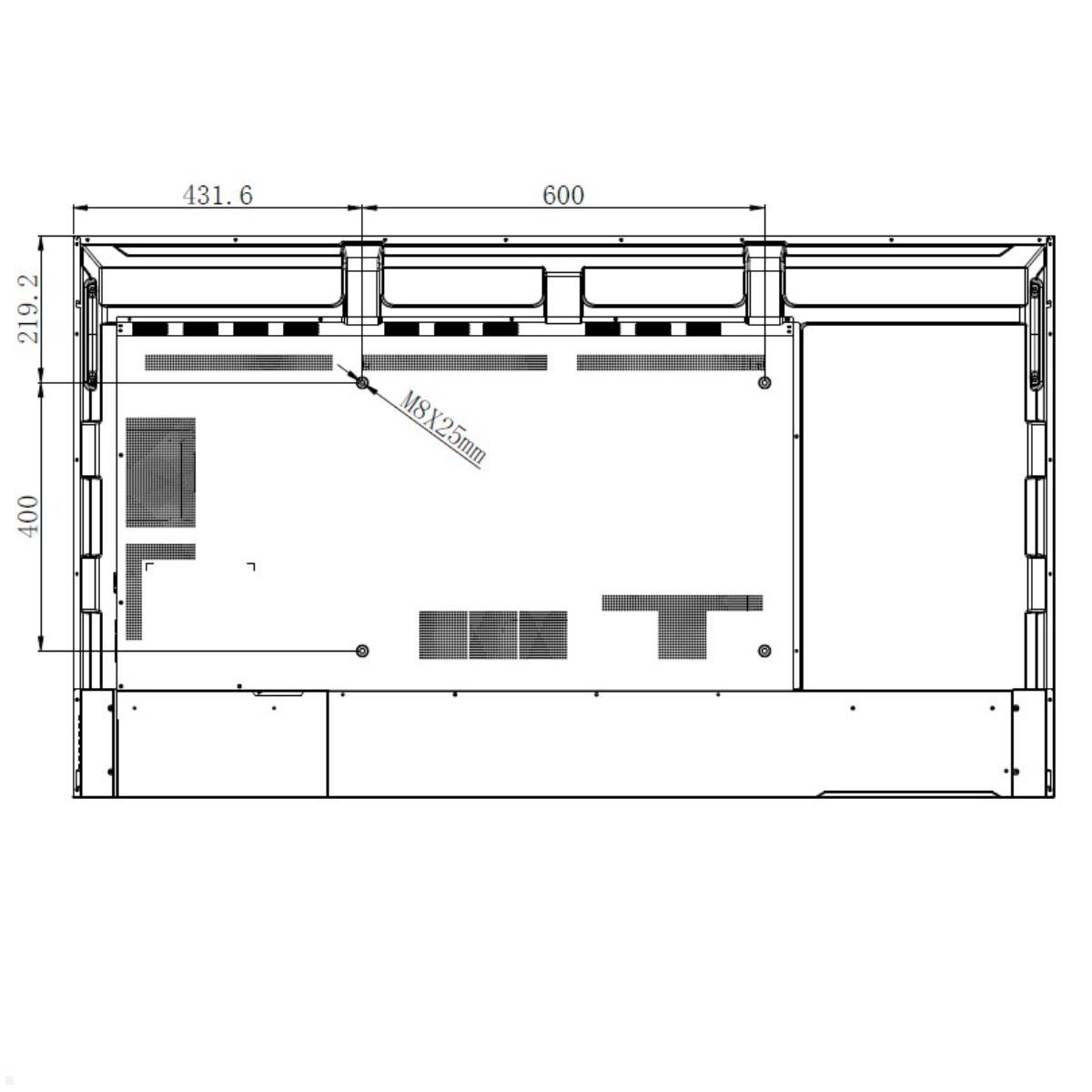 Clevertouch CL Pro Serie Commercial Display 65” (12965CLPRO), Maße