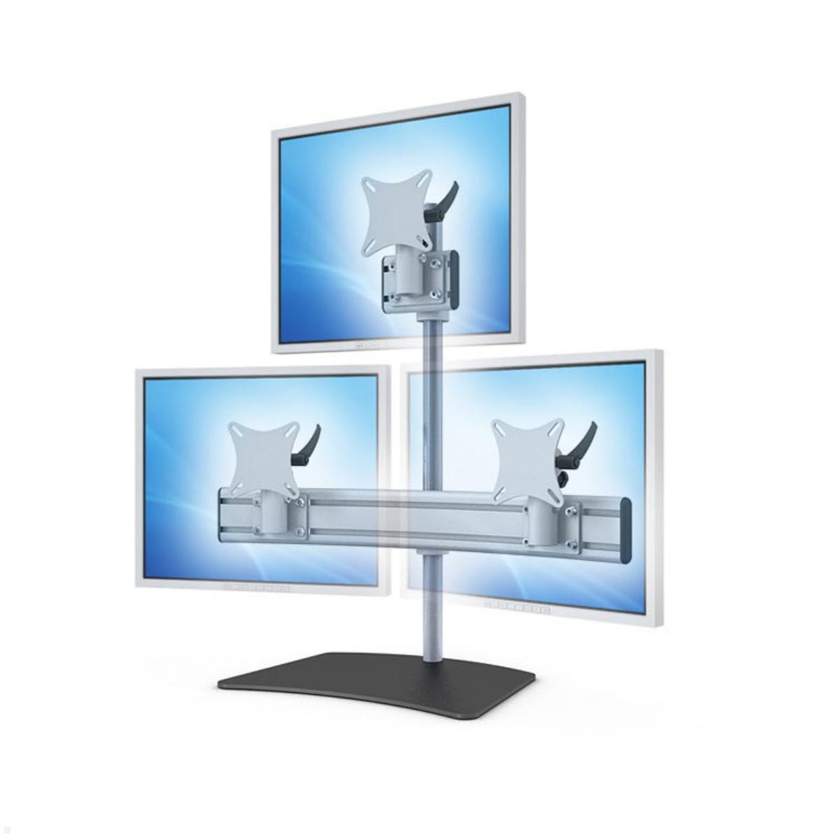 MonLines MTH306B Para 2+1 Monitor Tischhalter Standfuß bis 19 Zoll, schwarz, Abb. ähnlich