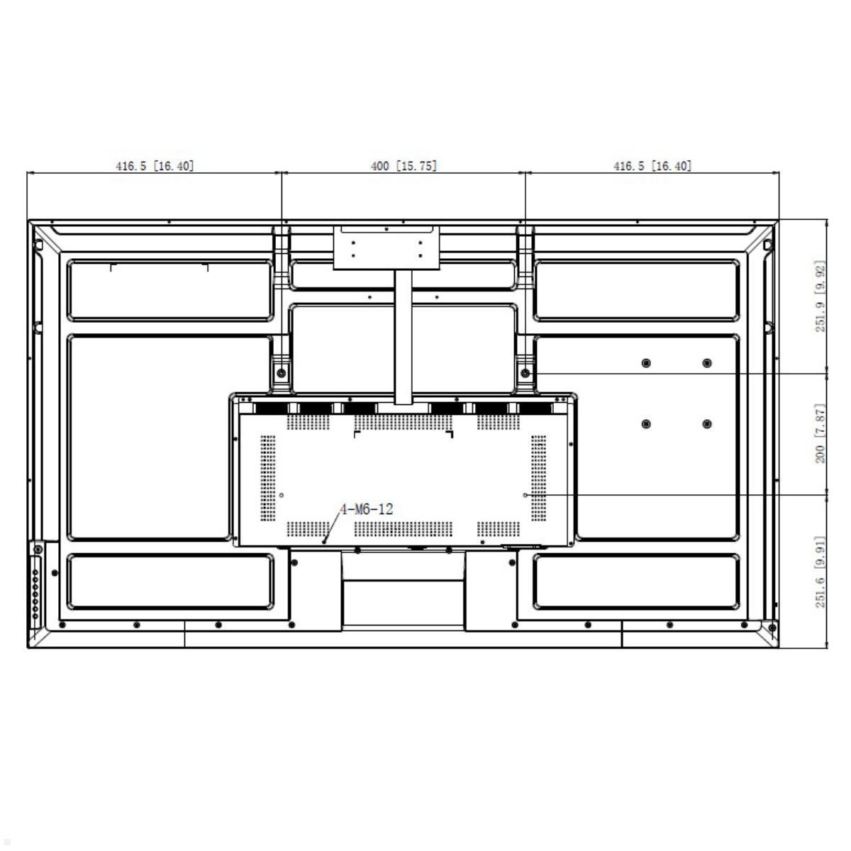 Clevertouch CL Pro Serie Commercial Display 55” (12955CLPRO), Maße