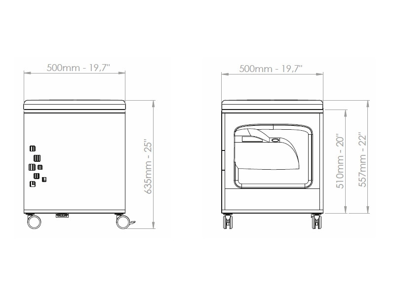 i3 Technologies mobile Bodenprojektion i3LIGHTHOUSE Maße