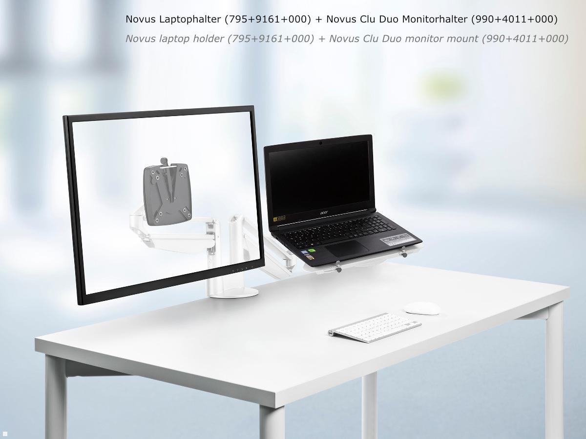Novus Zubehör Laptophalter mit Monitorhalter Clu Duo weiß Novus Zubehör Laptophalter mit Monitorhalter Clu Duo weiß