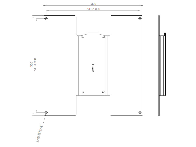 MonLines Loewe WM 71 TV Wandhalter Vesa 300 Maße