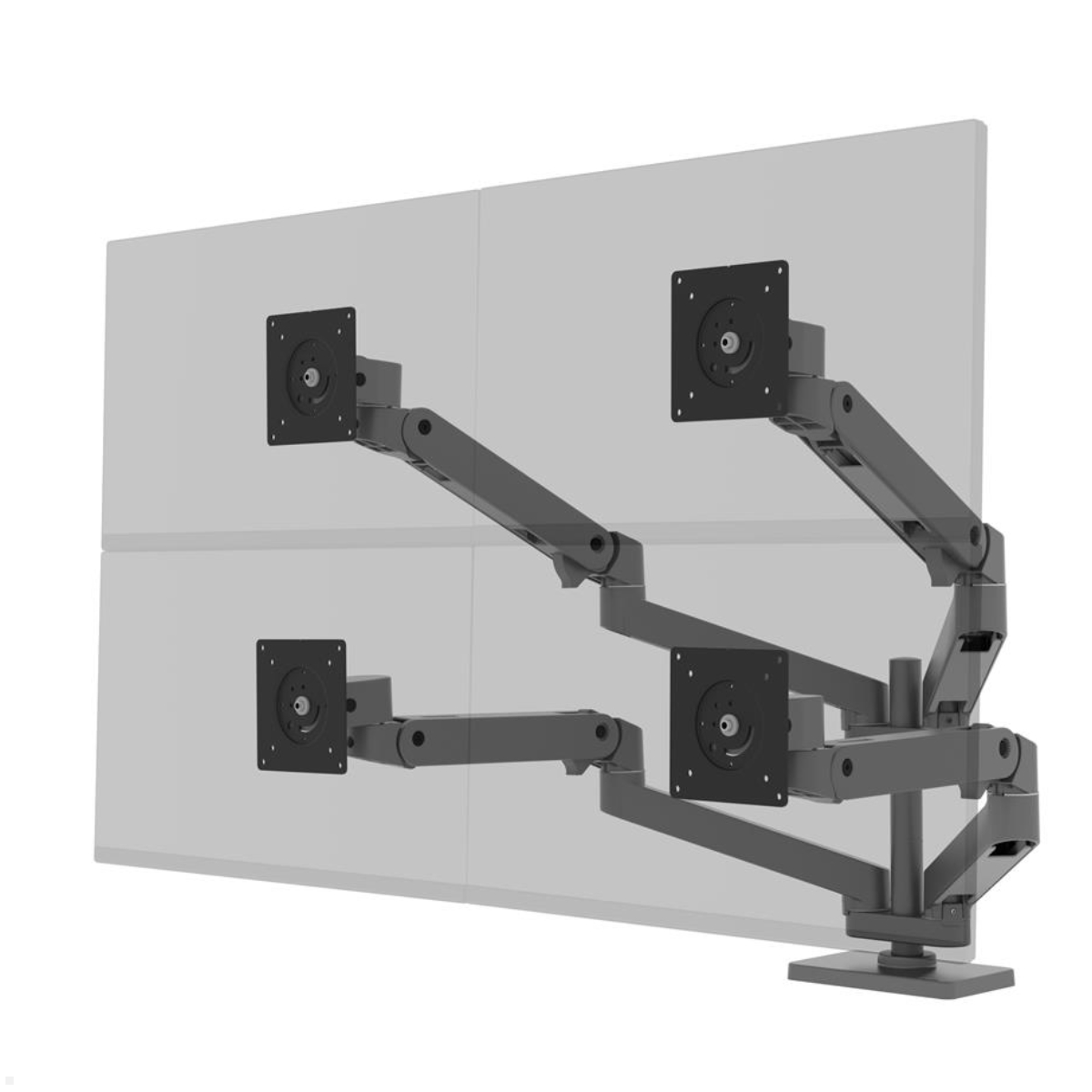 Ergotron LX Pro Desk Quad Arm 4-fach Monitor Tischhalterung, grau