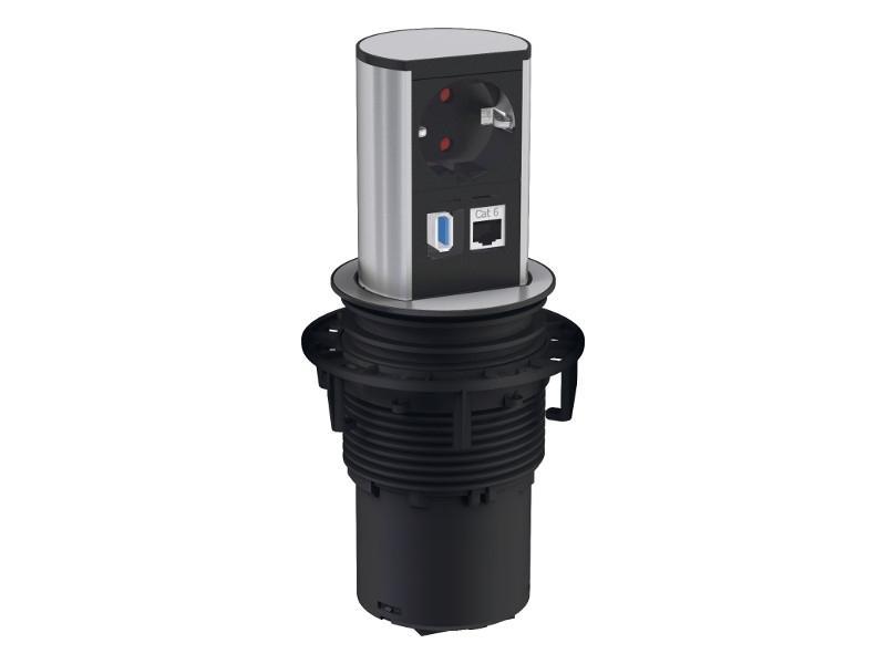 Bachmann ELEVATOR 1x Steckdose 1x CAT6 1x USB-A mit GST18 (928.0050)