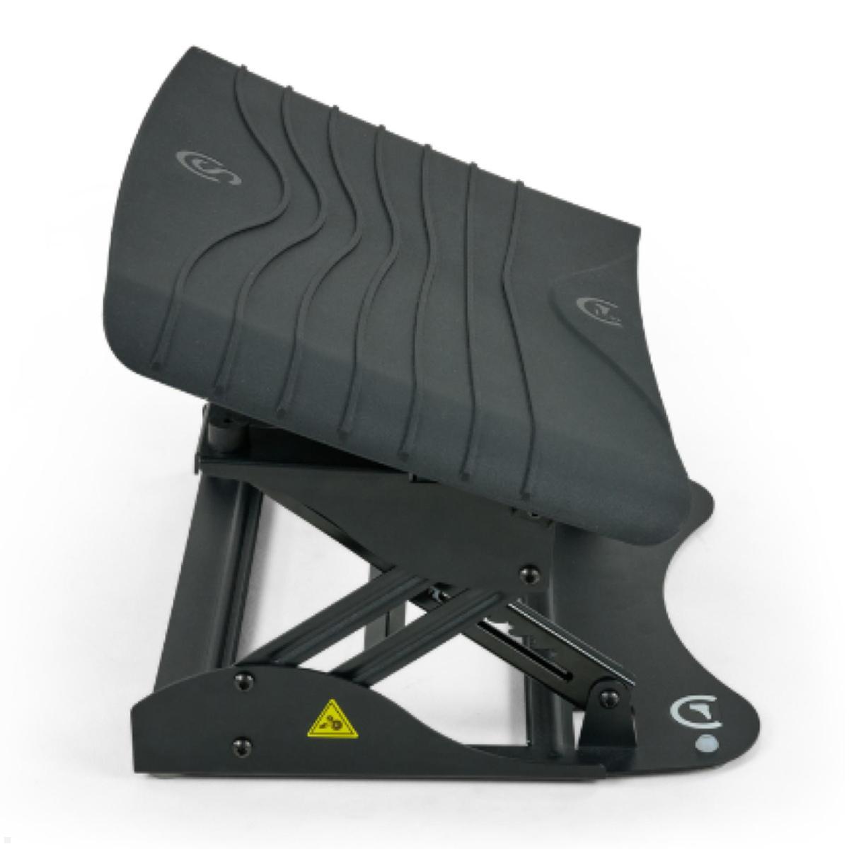 BakkerElkhuizen Atlantic Footrest ergonomische Fußstütze, höhenverstellbar (BNEFRA), Seitenansicht bei hoher Einstellung