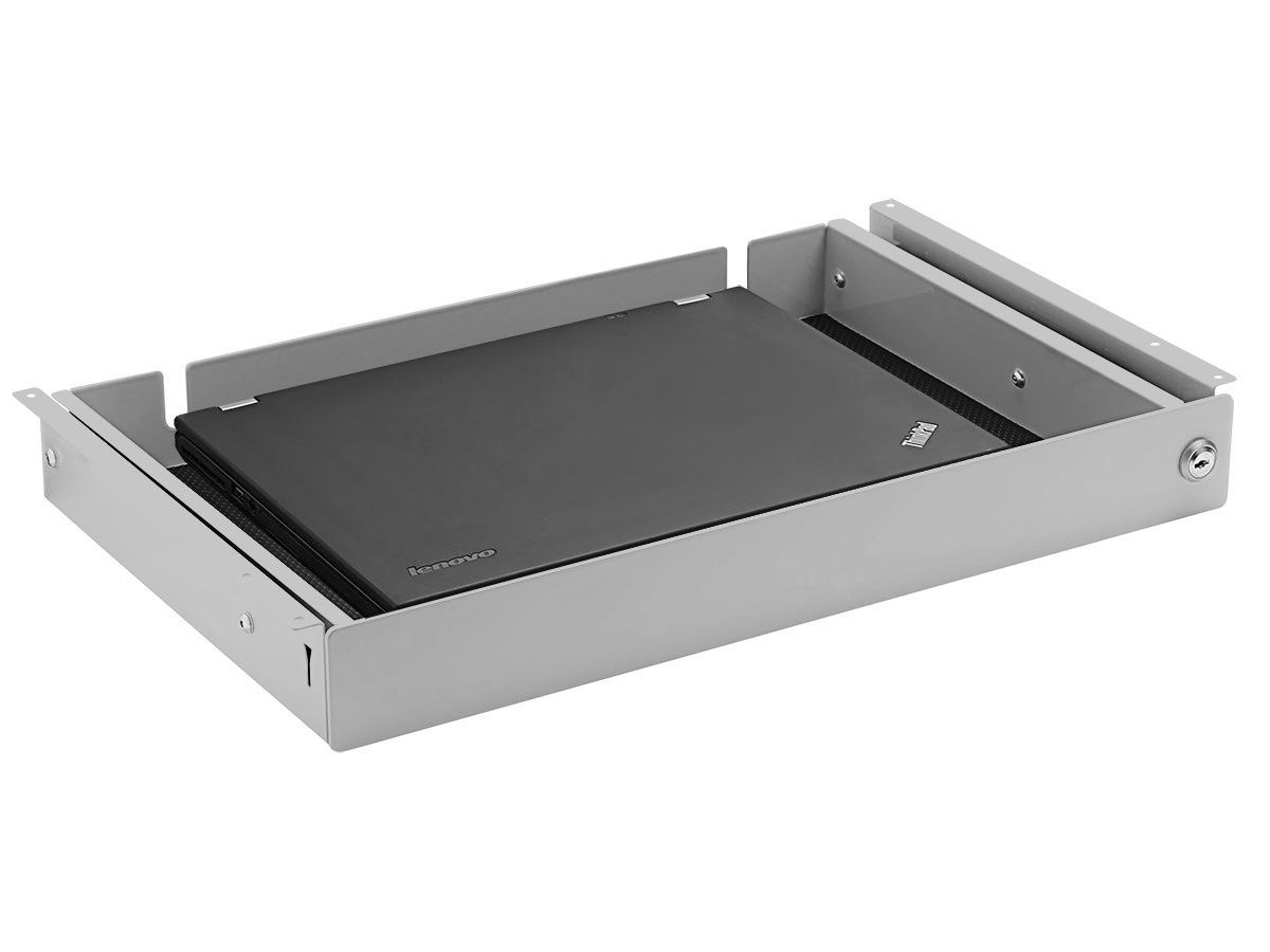 MonLines NTH002A Laptop Schublade rutschfest, inkl. Schloss, Aluminium mit Notebook MonLines NTH002A Laptop Schublade rutschfest, inkl. Schloss, Aluminium mit Notebook