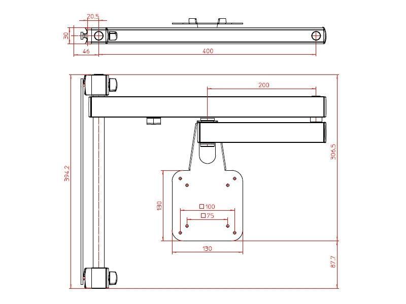 Novus SKY 14N TV Wandhalter schwenkbar technische Zeichnung Novus SKY 14N TV Wandhalter schwenkbar technische Zeichnung