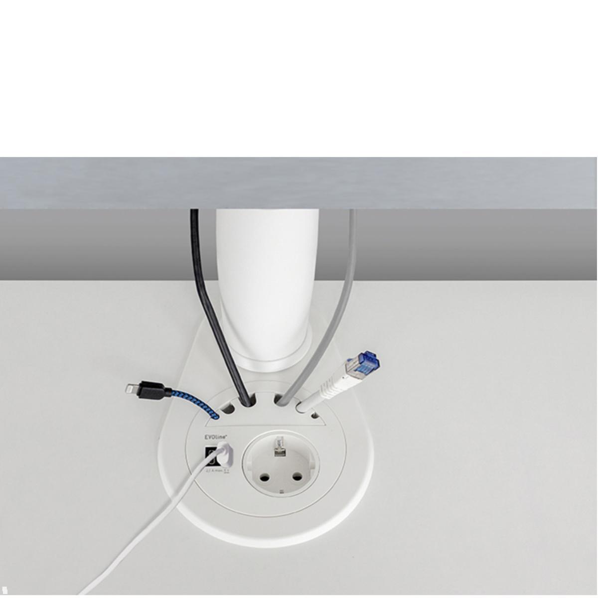 EVOline Circle80 Einbausteckdose mit USB-Charger C/C mit CAT6a, Anwendungsbeispiel EVOline Circle80 Einbausteckdose mit USB-Charger C/C mit CAT6a, Anwendungsbeispiel