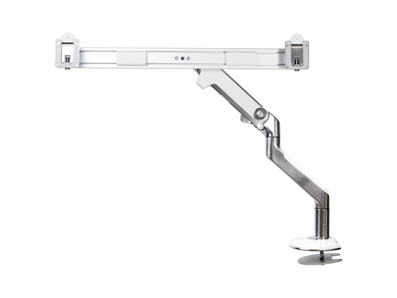 Humanscale M8 Dual Monitor Tischhalterung (Durchschraub) Crossbar Alu/weiß Schwenkbar