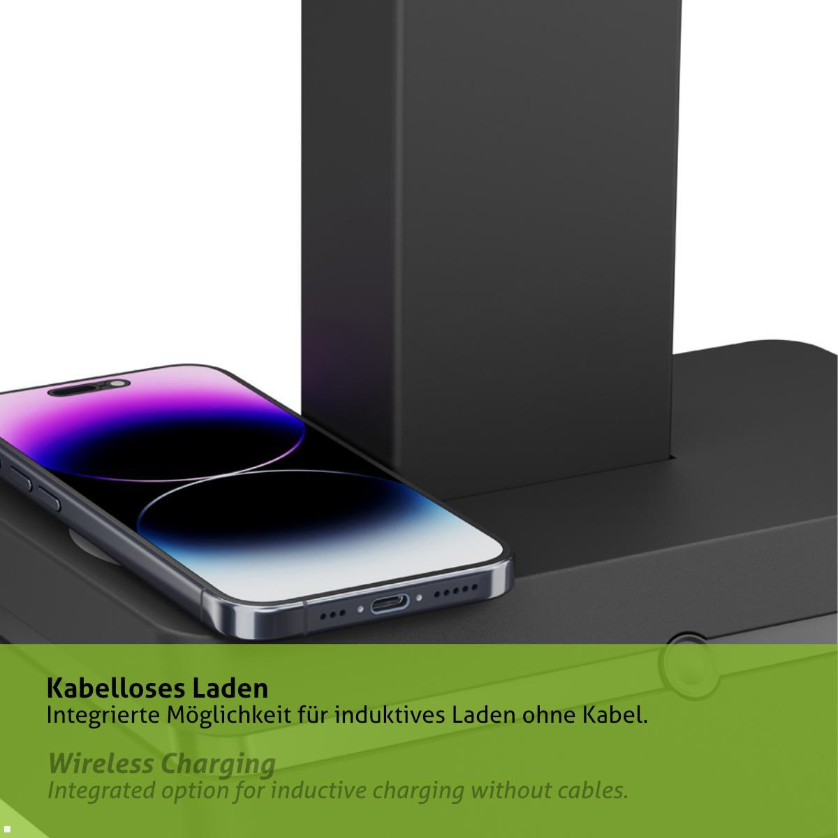 MonLines MTH020B Monitor Tischhalterung elektrisch 17 - 32 Zoll, schwarz, Kabelloses Laden MonLines MTH020B Monitor Tischhalterung elektrisch 17 - 32 Zoll, schwarz, Kabelloses Laden