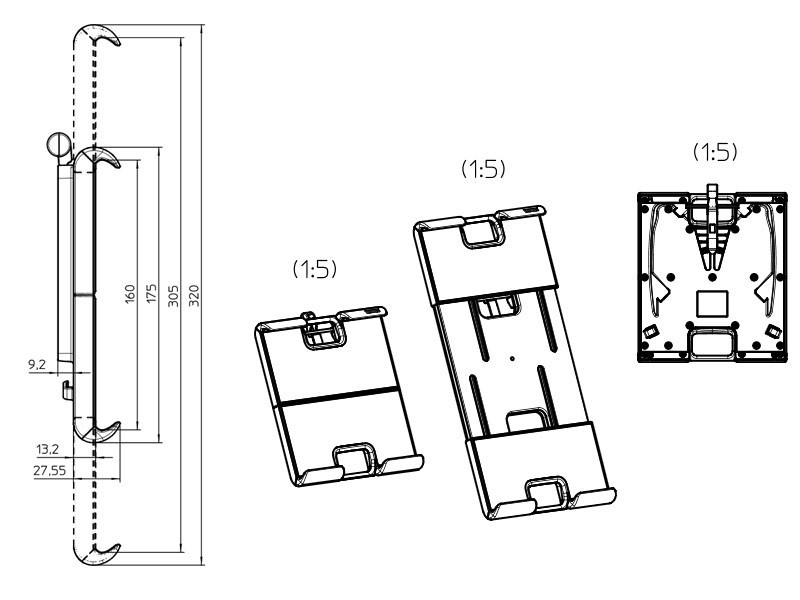 Novus SKY tab universal Tablet Halterung Klemmweite Novus SKY tab universal Tablet Halterung Klemmweite
