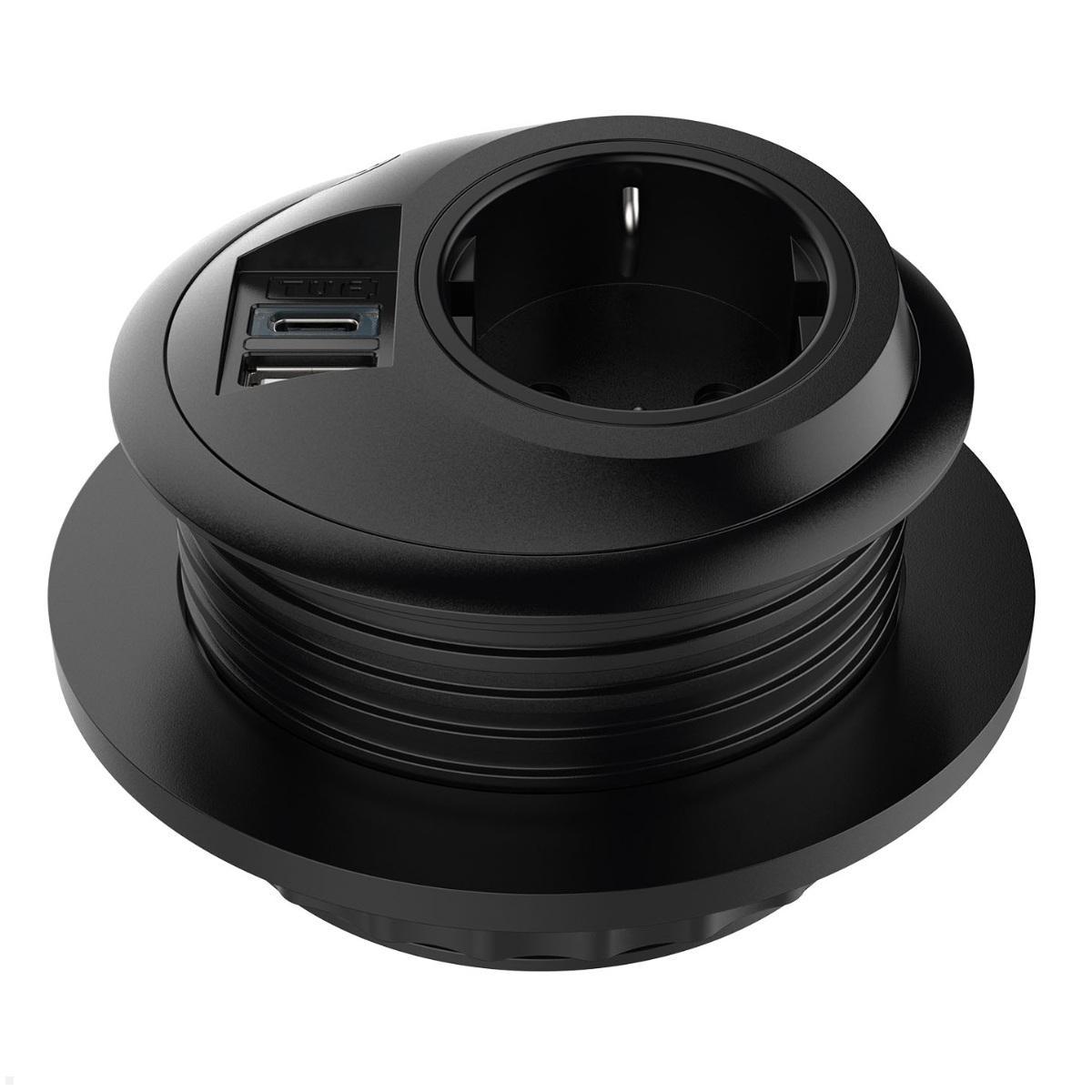 Dataflex Power PixelTUF Einbausteckdose 1x Steckdose, 1x USB-A, 1x USB-C Dataflex Power PixelTUF Einbausteckdose 1x Steckdose, 1x USB-A, 1x USB-C