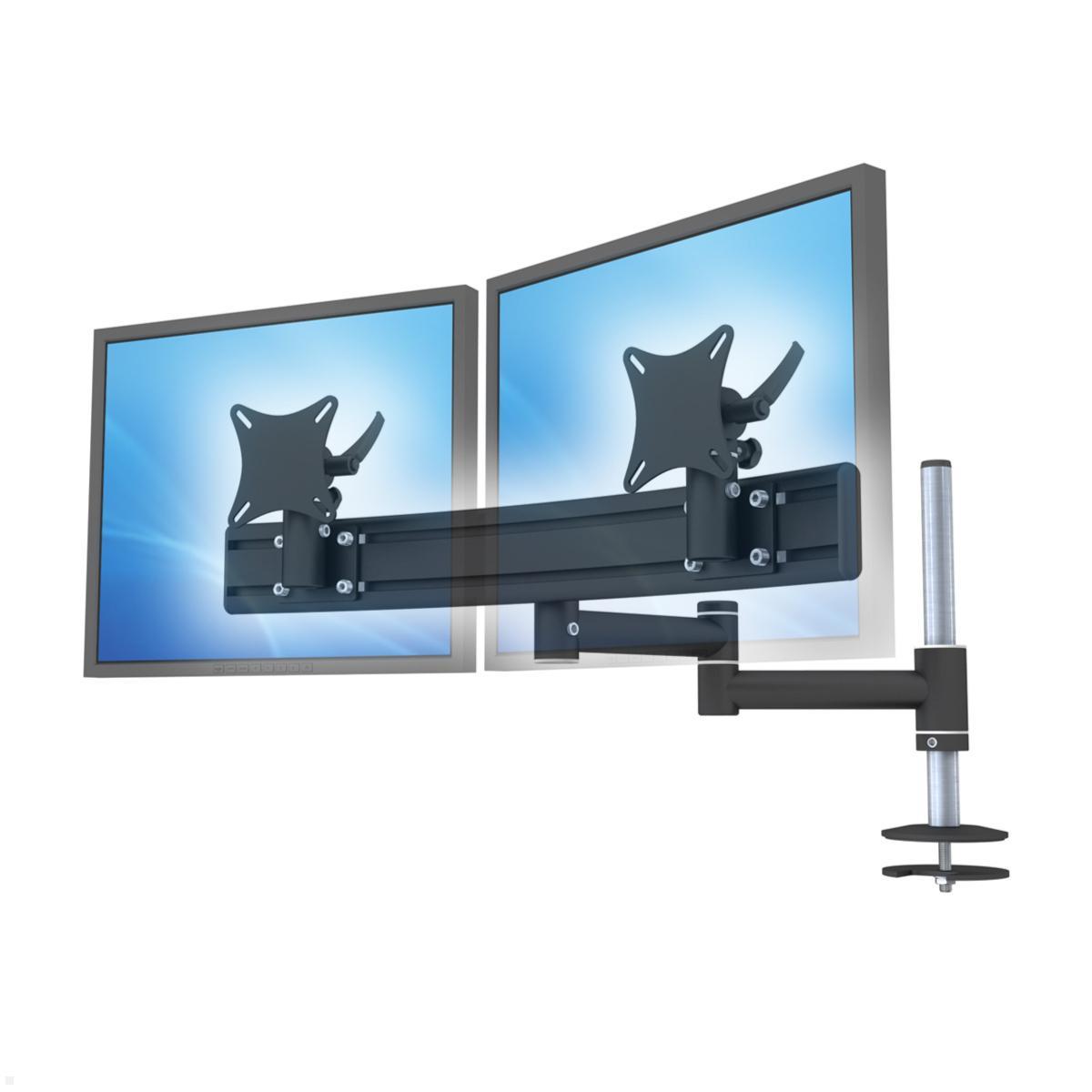 MonLines MTH309B TFT-Vario Tischhalterung für 2 Monitore Durchschraub mit Para System, schwarz MonLines MTH309B TFT-Vario Tischhalterung für 2 Monitore Durchschraub mit Para System, schwarz