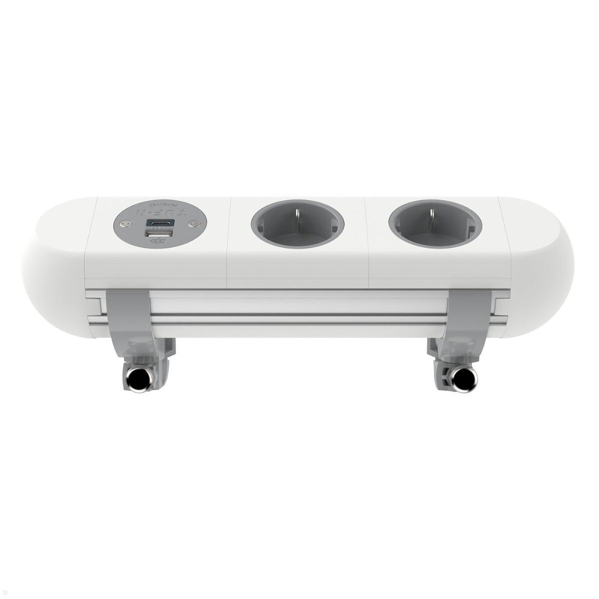 Dataflex Polar Tischanschlussfeld 2x Steckdose, 1x USB-A, 1x USB-C Dataflex Polar Tischanschlussfeld 2x Steckdose, 1x USB-A, 1x USB-C