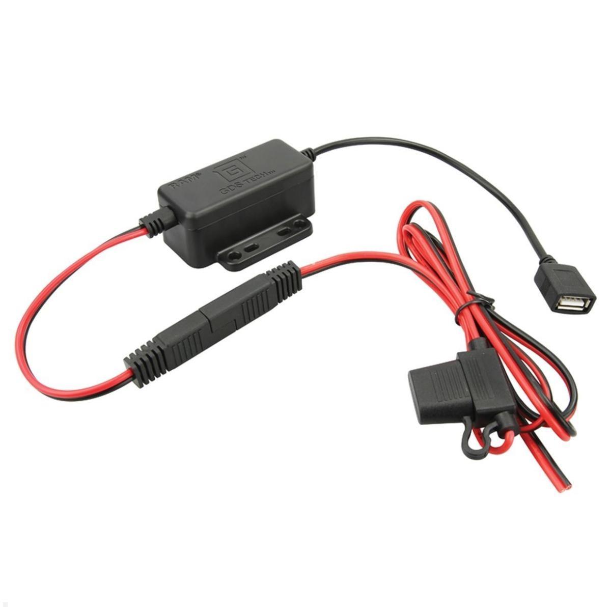 RAM Mounts GDS Hardwire Ladegerät mit USB-A Buchse, SAE Anschluss, 10-30V DC Eingang (RAM-GDS-CHARGE-V7B1U), GDS Hardwire Ladegerät USB-A
