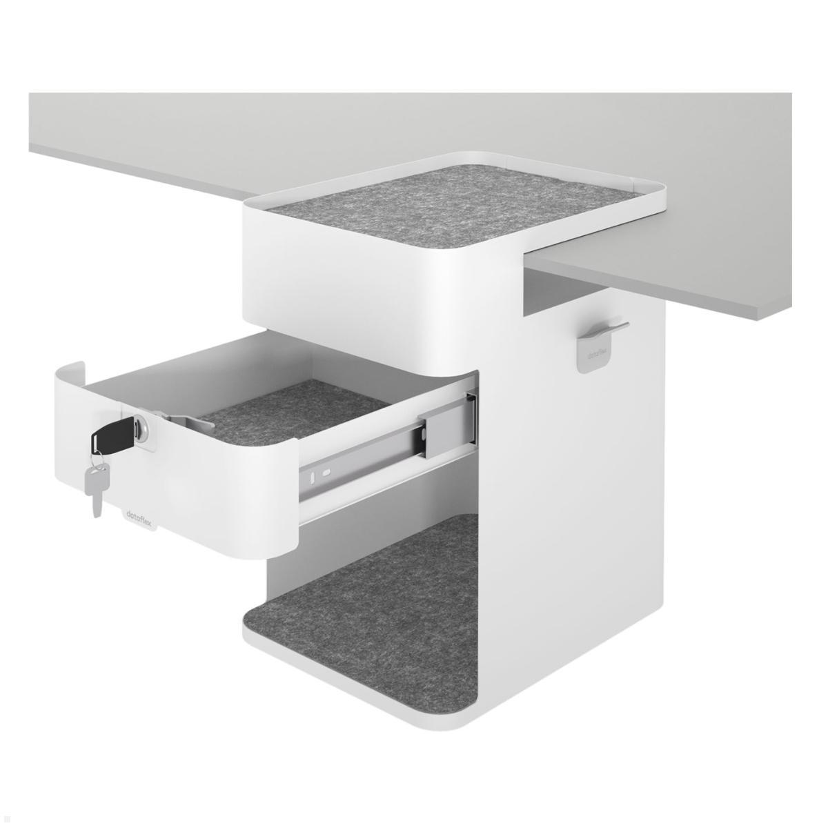 Dataflex Bento Desktop Locker 500 Untertisch Schrank mit Tischklemme (45.500), weiß abschließbare Schublade Dataflex Bento Desktop Locker 500 Untertisch Schrank mit Tischklemme (45.500), weiß abschließbare Schublade