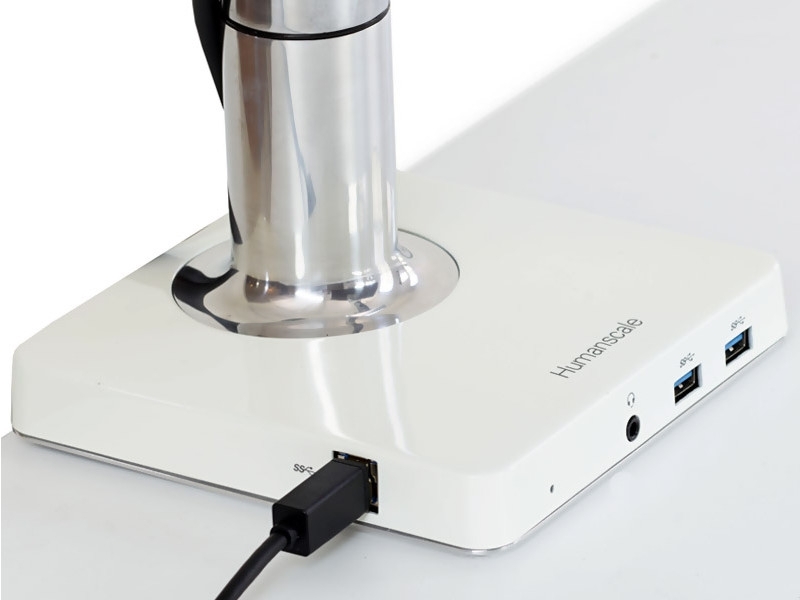 Humanscale M/Connect Dockingstation Tischklemme für M8, silber Anschlüsse Humanscale M/Connect Dockingstation Tischklemme für M8, silber Anschlüsse