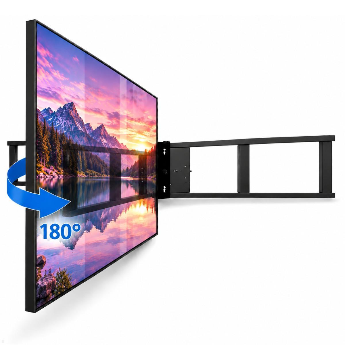 MonLines MSM08 elektrisch schwenkbare TV Wandhalterung bis 75 Zoll, schwarz