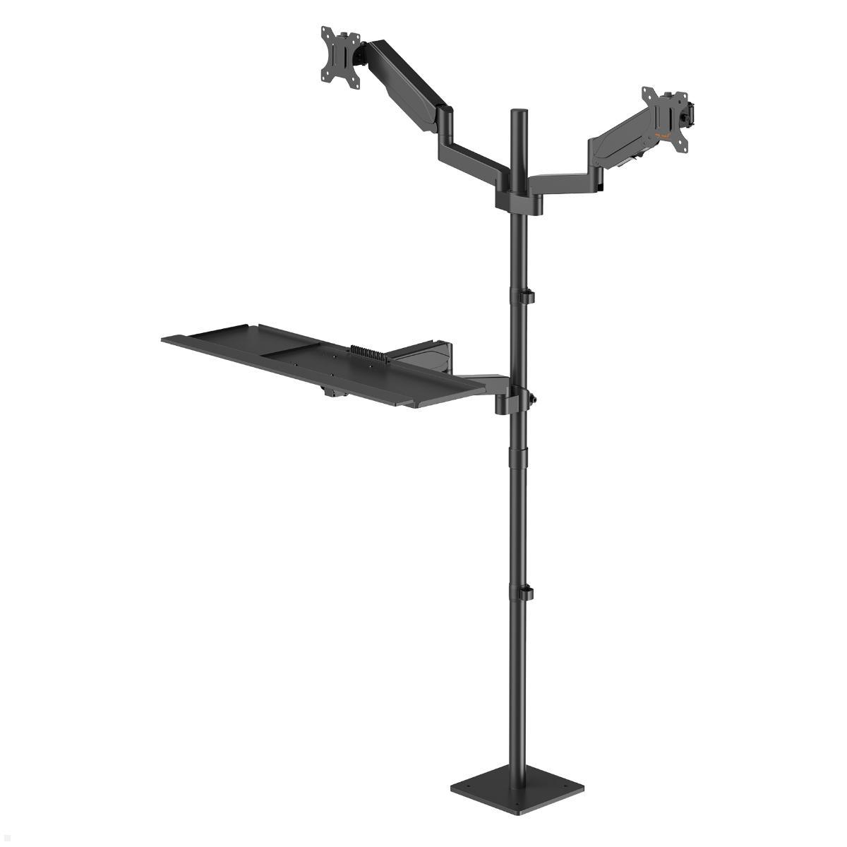 MonLines MBS020B dual Monitor Bodenstandfuß anschraubbar mit Tastaturhalterung MonLines MBS020B dual Monitor Bodenstandfuß anschraubbar mit Tastaturhalterung